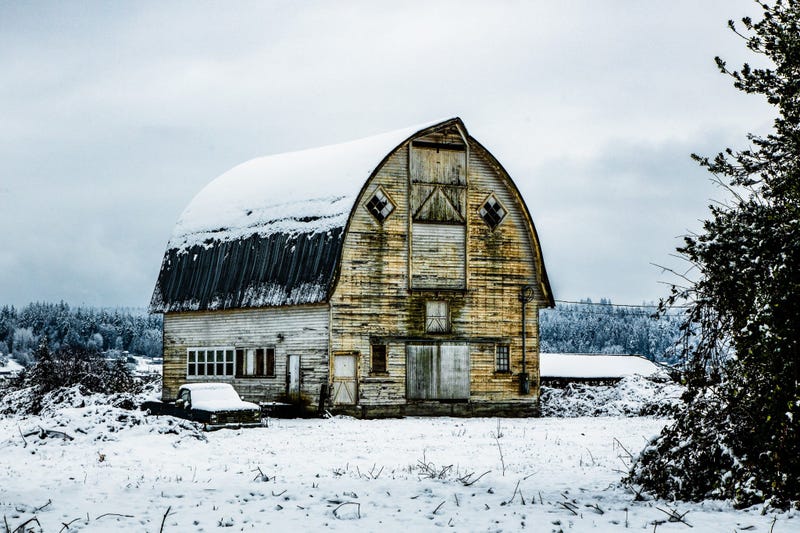 Snowy Snohomish Barn