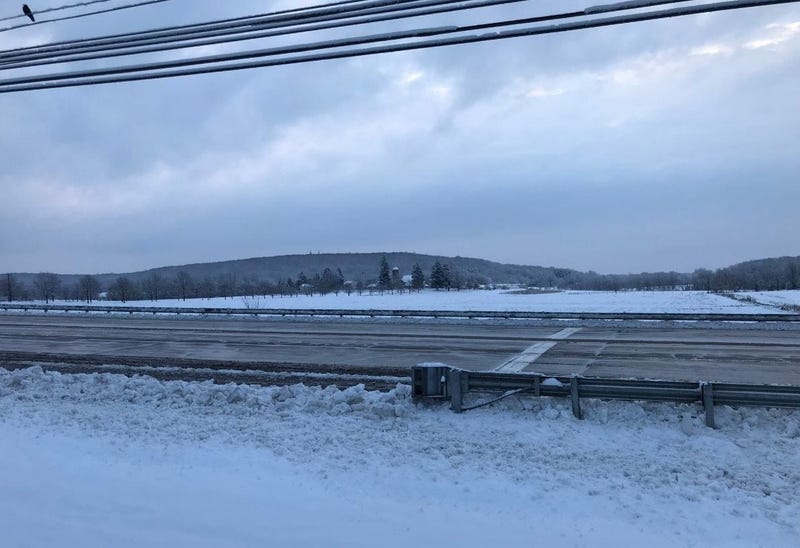 Wintry road in Buckingham, Bucks County.