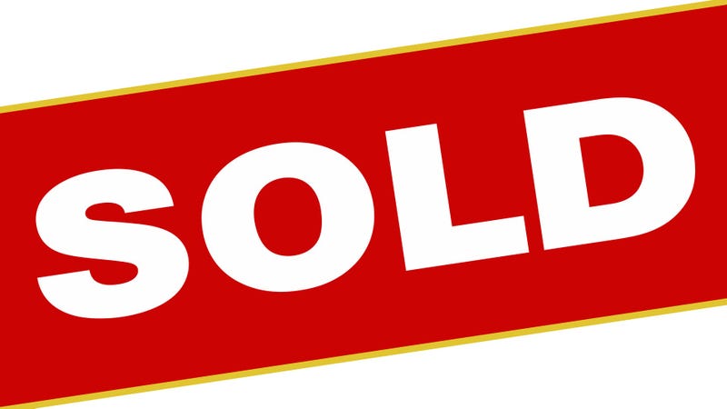 Real estate sold sign placard, stamp, isolated on white background
