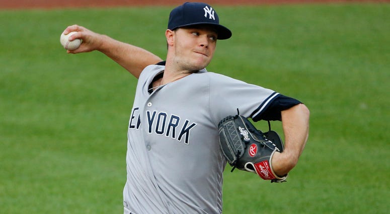 Yankees starting pitcher Sonny Gray pitches against the Baltimore Orioles at Oriole Park at Camden Yards in Baltimore.
