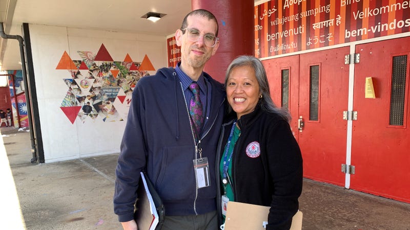 Southwark Elementary principal Andrew Lukov (left) with South Philadelphia High principal Kimlime Chek-Taylor