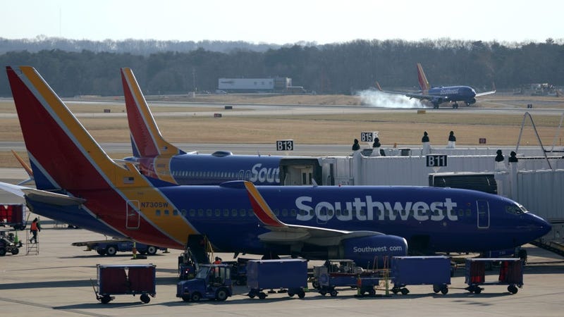 Southwest Airlines aircrafts are seen at Baltimore/Washington International Thurgood Marshall Airport (BWI) on December 22, 2021 in Baltimore, Maryland. 