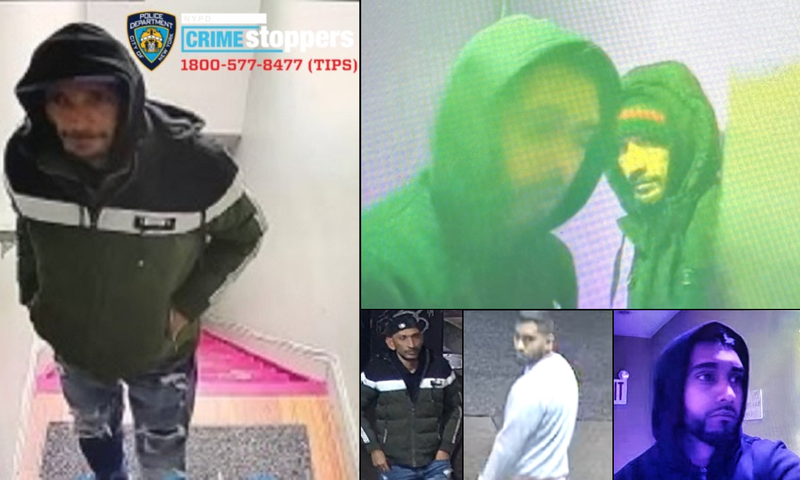 Police are searching for two men in four armed robberies at Queens spas over the past week