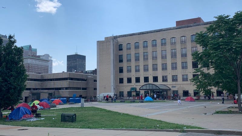 Square temporarily sends workers away after deadly shooting next door