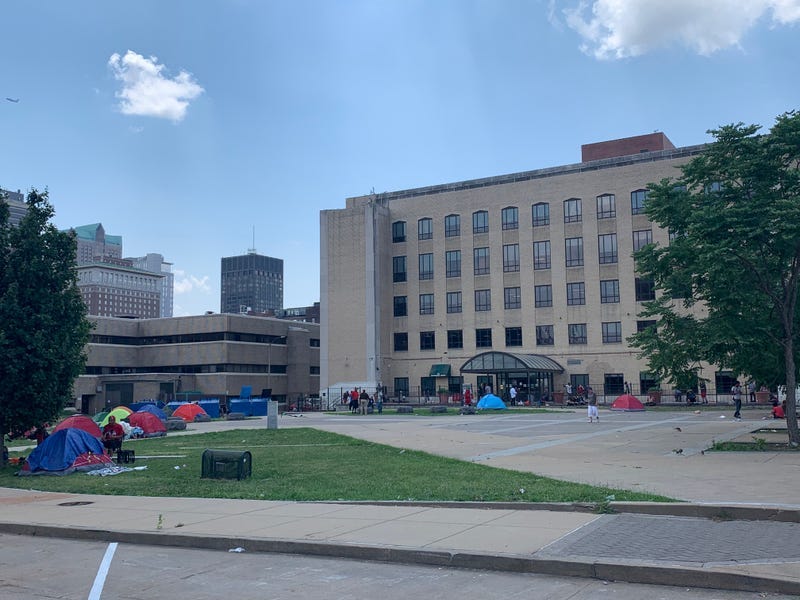 Homeless camp downtown St. Louis