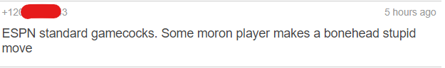 Text from SC fan.