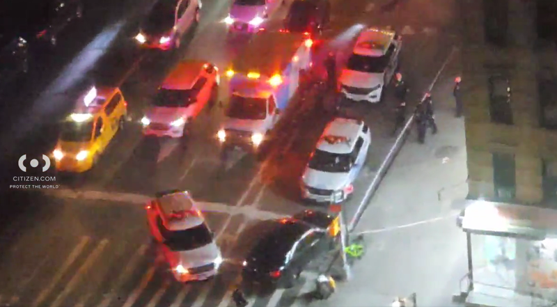 Citizen App footage from the scene of a triple stabbing in East Harlem on Friday evening that killed a teenage boy shows a heavy police response.