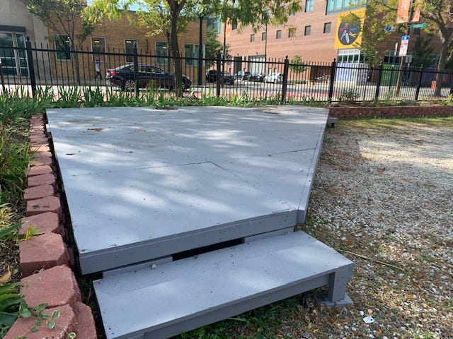 outdoor stage at magnet school