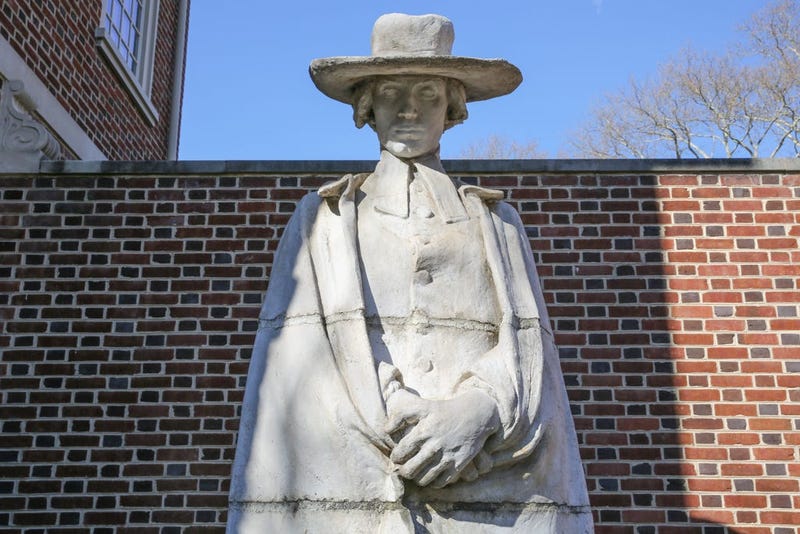 Sculptures by Alexander Stirling Calder located in the exterior garden of the Presbyterian Historical Society.