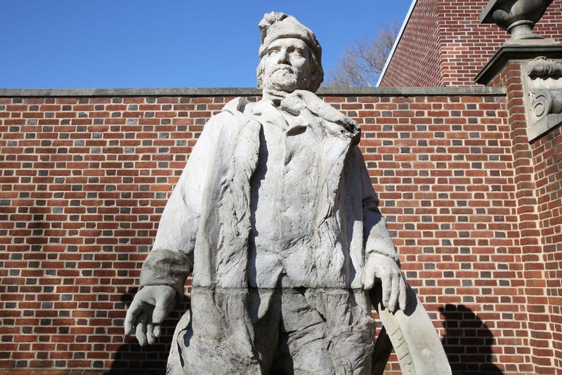 Sculptures by Alexander Stirling Calder located in the exterior garden of the Presbyterian Historical Society.