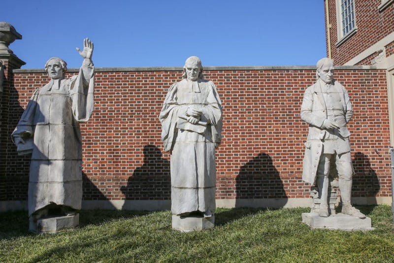 Sculptures by Alexander Stirling Calder located in the exterior garden of the Presbyterian Historical Society.