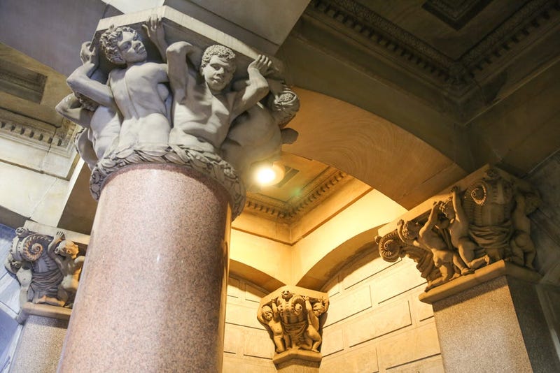 Sculptures around Philadelphia's City Hall by Alexander Milne Calder.