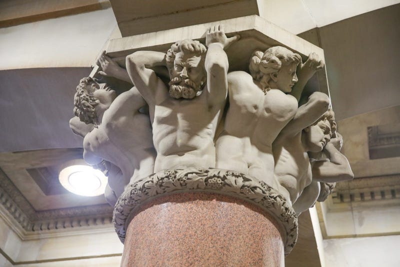Sculptures around Philadelphia's City Hall by Alexander Milne Calder.