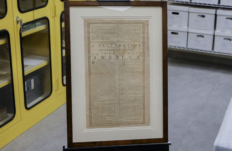 A rare copy of the Declaration of Independence is going on display Tuesday at the Museum of the American Revolution. 
