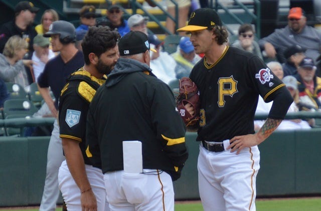 Steven Brault Ray Searage Francisco Cervelli on mound