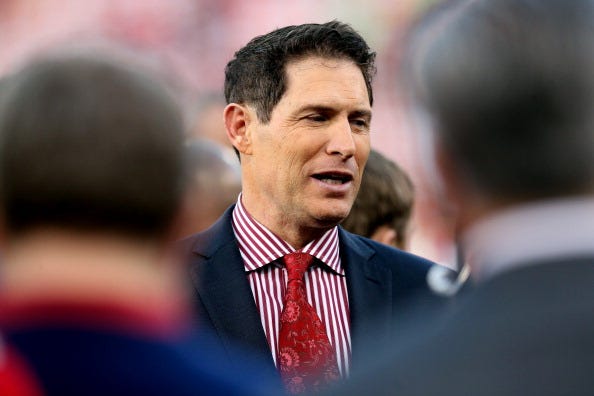 Steve Young before a 49ers game on ESPN.