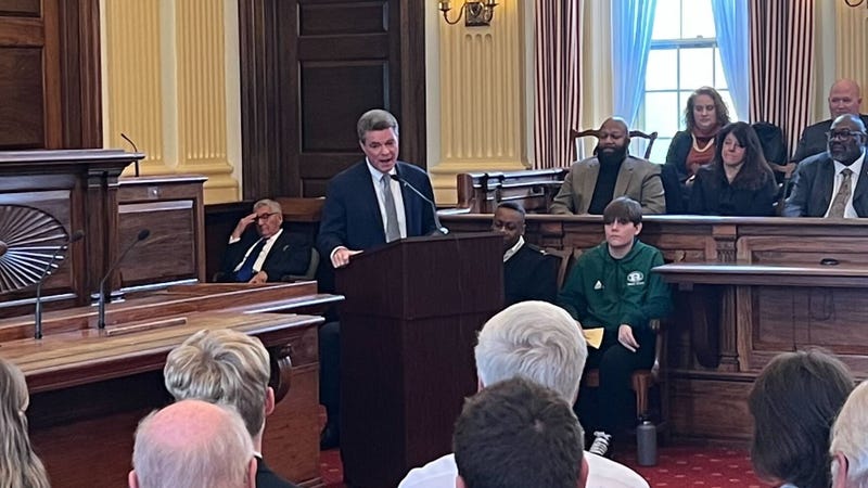 Delaware County District Attorney Jack Stollsteimer is sworn in.