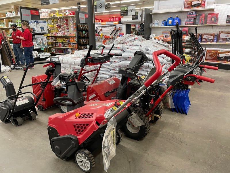 Hardware stores are preparing for the first snowfall of the year