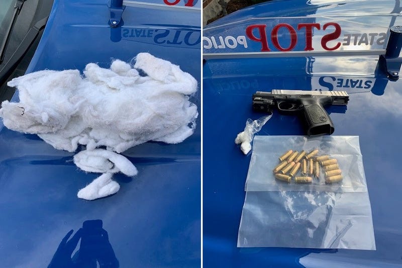 Stuffing and a gun found under a suspect's shirt in Inkster