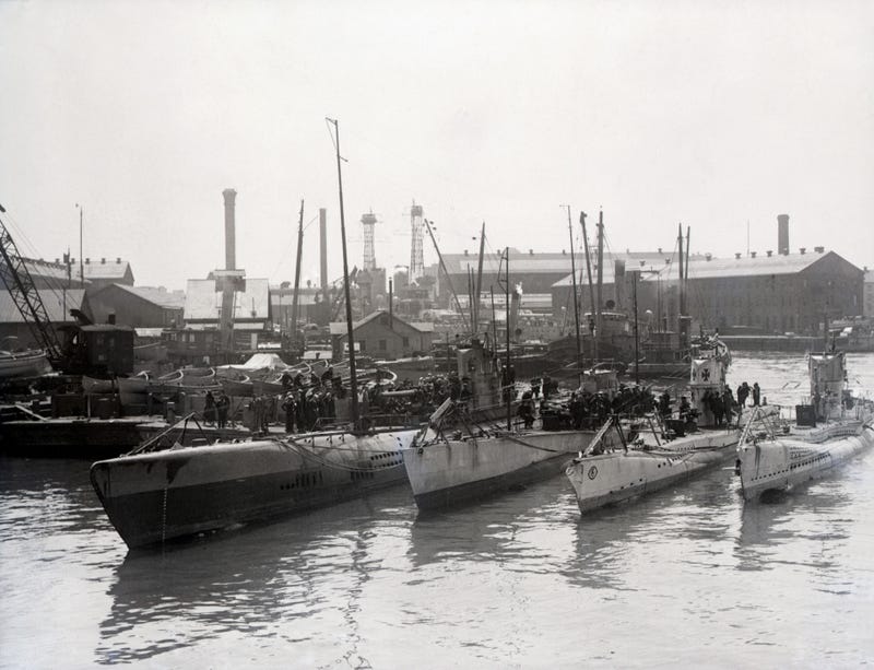 U boats in Brooklyn Harbor 1919