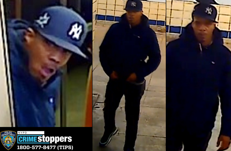 Police are searching for a suspect after an MTA train conductor was flashed and spit at on a subway platform in East New York
