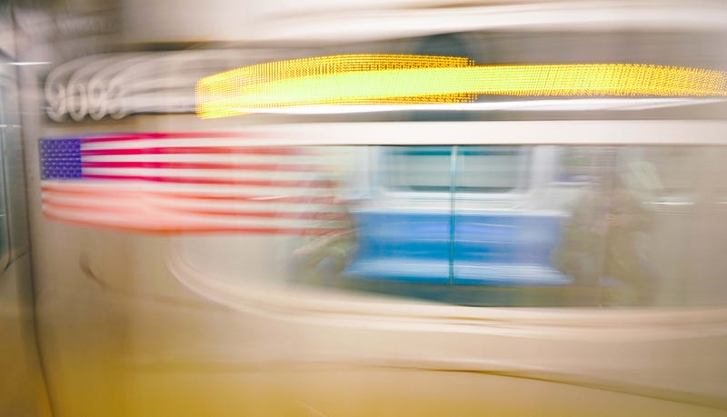 An image of a subway train in New York City.