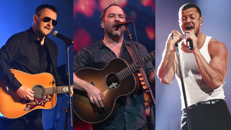 Eric Church, Dave Matthews, and  Dan Reynolds of Imagine Dragons 