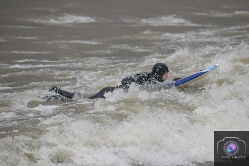 Surfing on Lake Erie in December