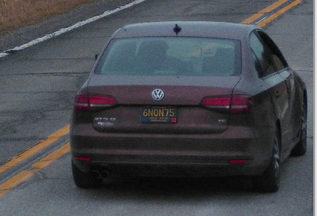 Suspect vehicle in a bank robbery