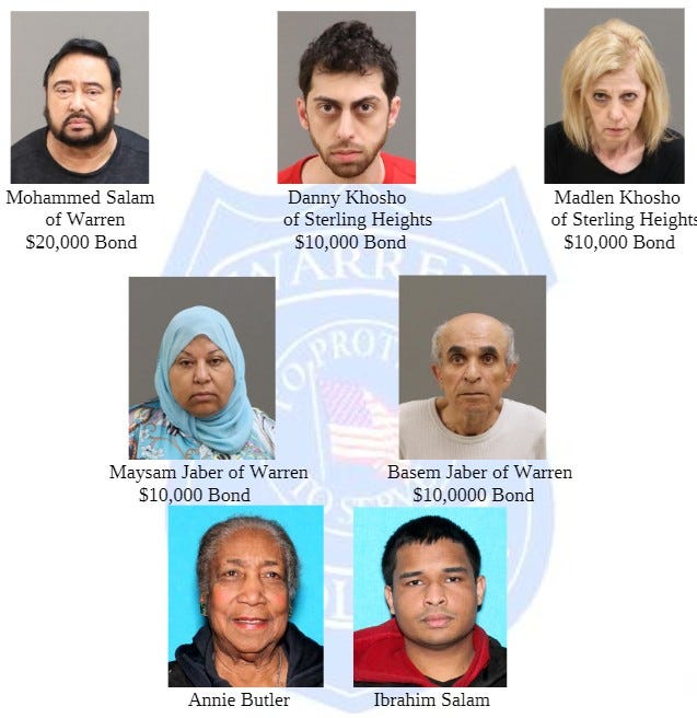 seven people charged in flea market bust