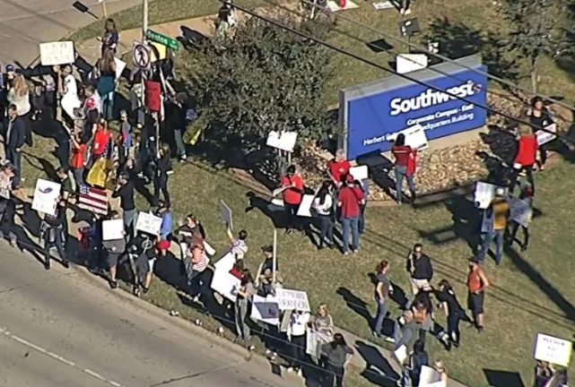 Protest at Southwest Airlines headquarters