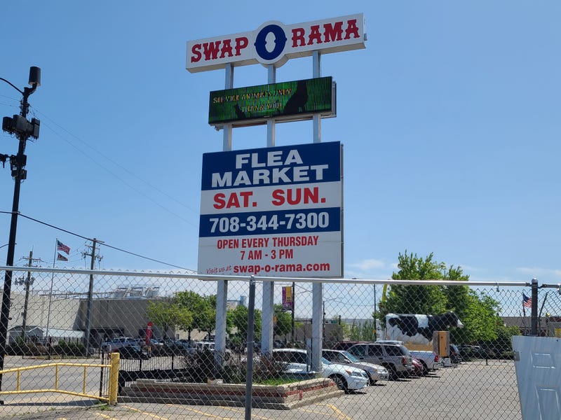Swap O Rama sign, entrance to flea market