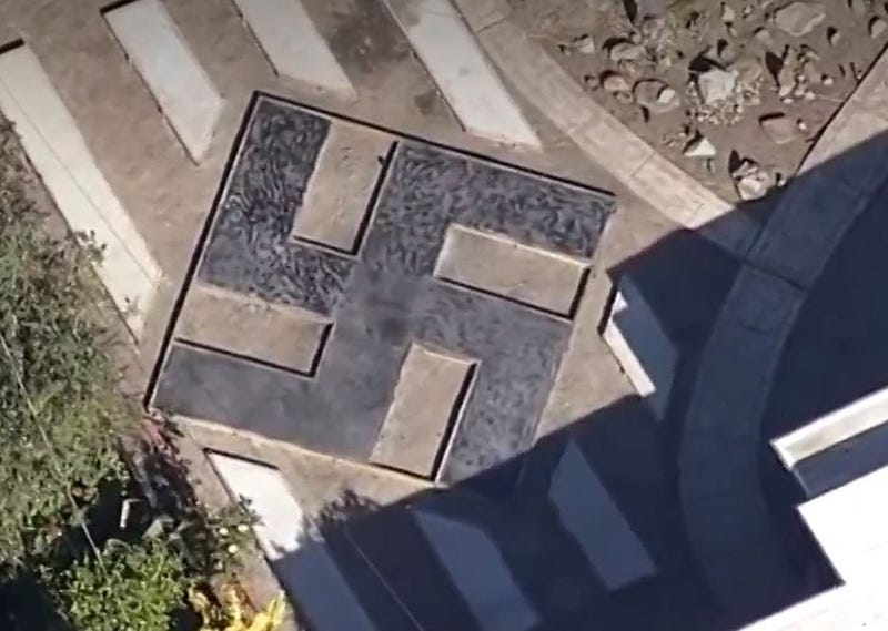 El Sobrante residents are upset about a swastika that a neighbor etched into his concrete driveway.