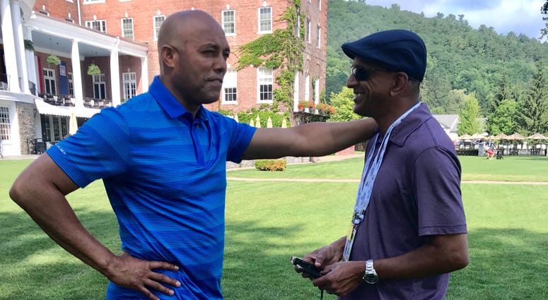 Sweeny Murti with Mariano Rivera