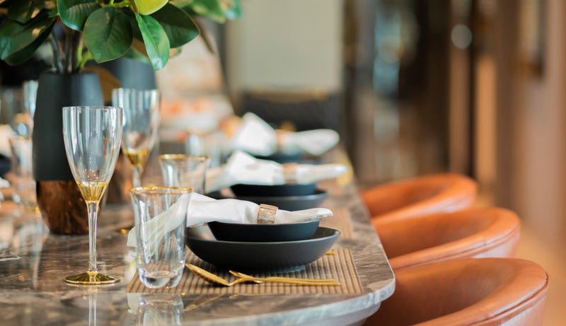 tables set for dinner