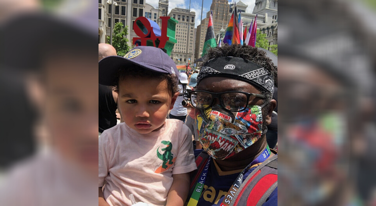 Tariem A. Burroughs at Philly Queer March for Black Lives