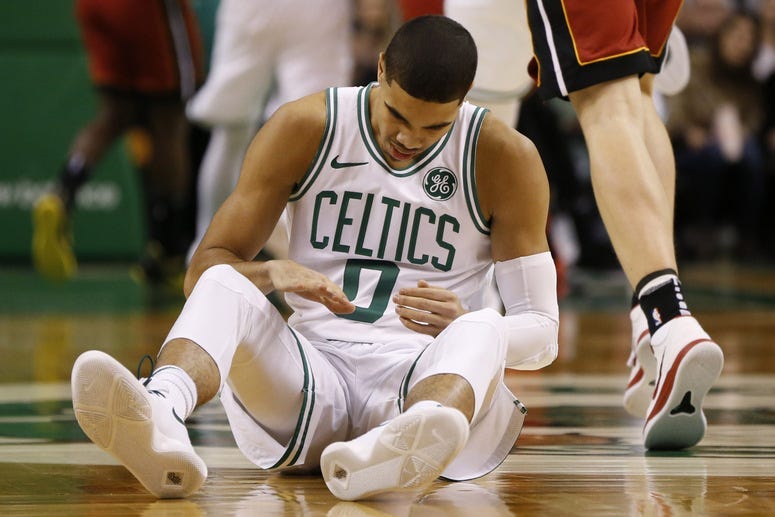 Jayson Tatum hurt himself on Dec. 20 against the Heat