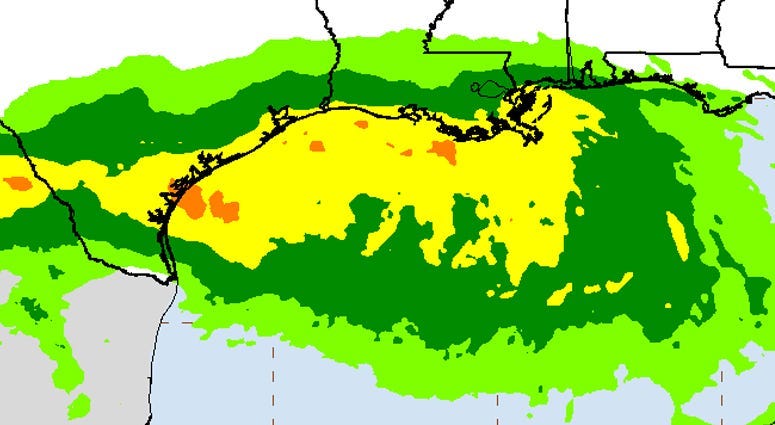 Tropical Depression 8 Rainfall Estimate as of Thursday 7/23