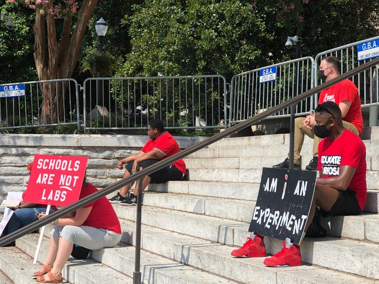 Teachers Silently Protesting at the GA State Capitol-2
