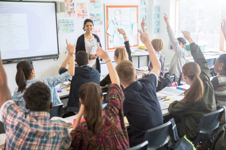 Teens in school