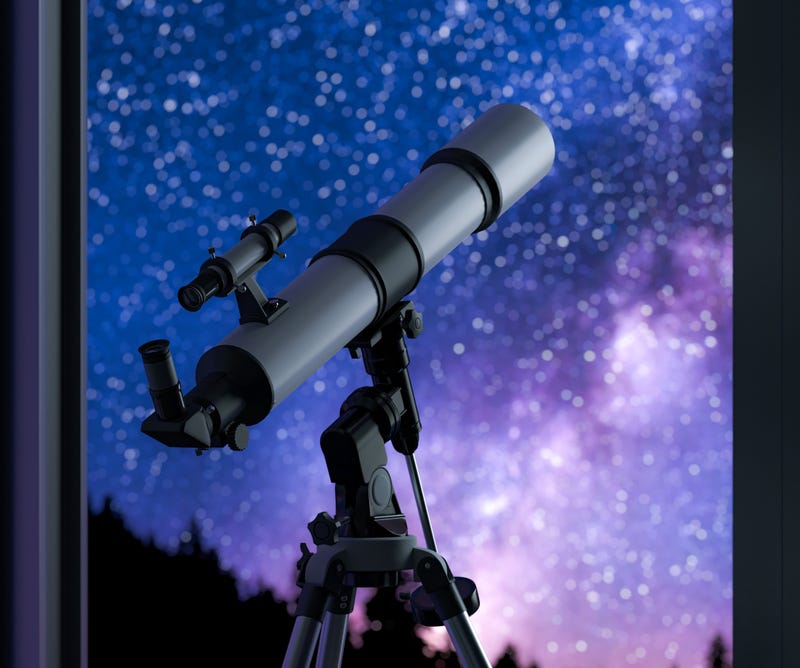 telescope in window