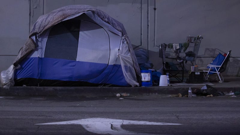 Homeless encampment - stock photo