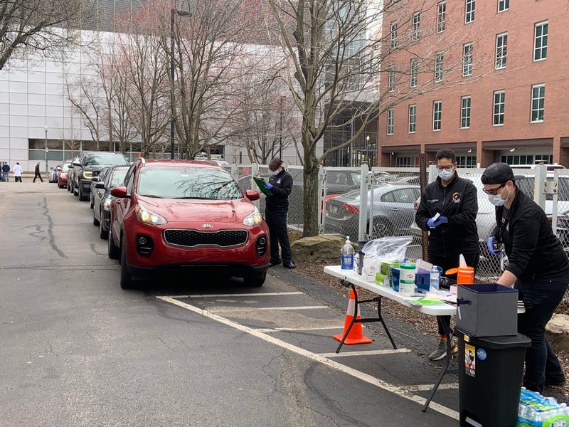 Drive through coronavirus test kits at Central Outreach Wellness Center