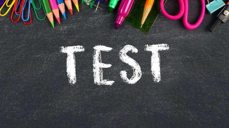 test on chalkboard
