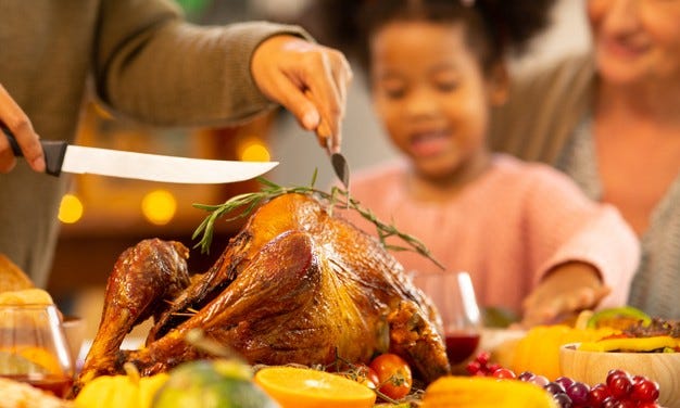 thanksgiving turkey with family