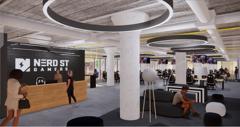 Renderings of "The Block" esports center that will be built in Philadelphia