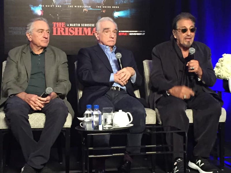 Robert DeNiro, left, Martin Scorsese and Al Pacino
