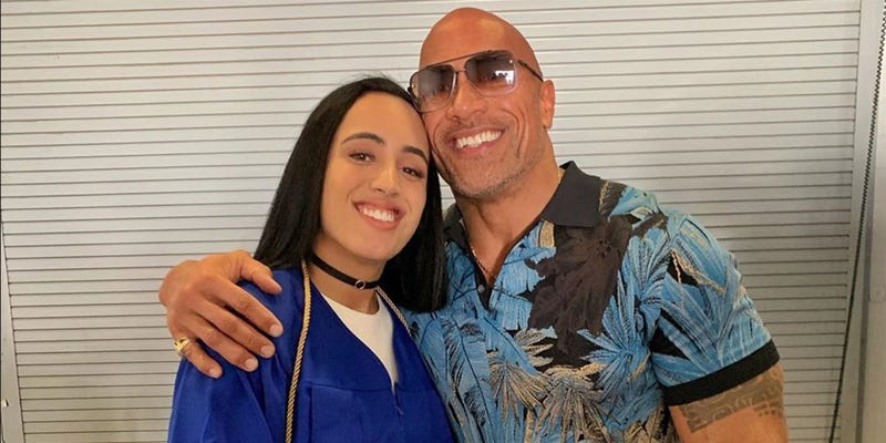 Dwayne Johnson with his daughter