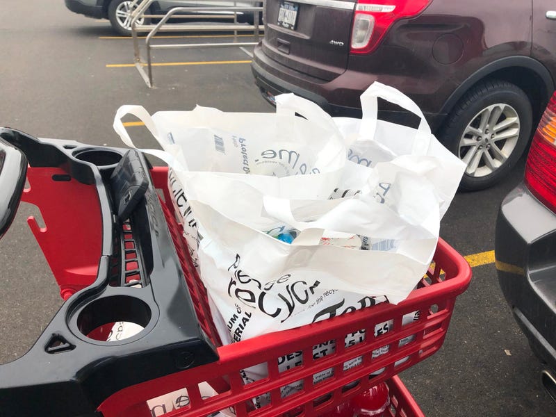 Thicker plastic bags used by Tops Friendly Markets. March 6, 2020 (WBEN Photo/Mike Baggerman)