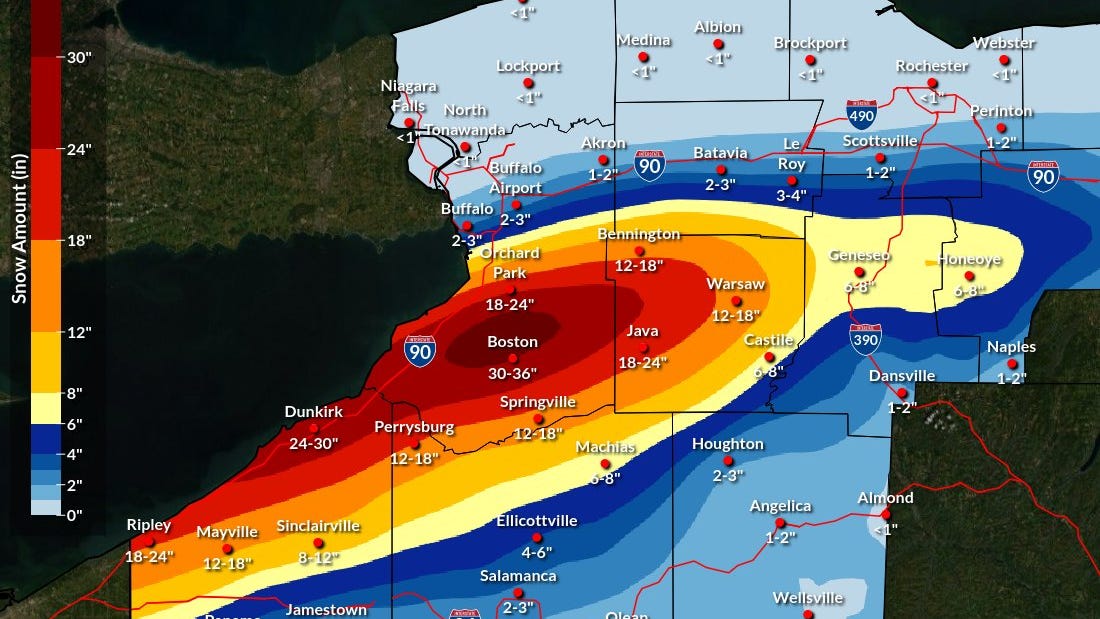 Lake effect to begin late Wednesday, last through Friday across much of Western New York
